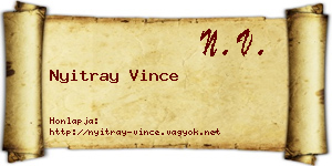 Nyitray Vince névjegykártya